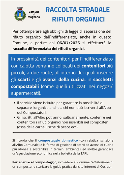 Raccolta stradale rifiuti organici
